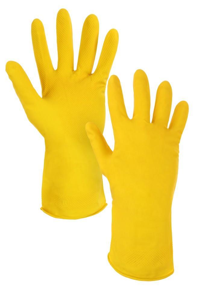 CXS rukavice NINA, gumové (latex), pro domácnost, žluté vel. 9