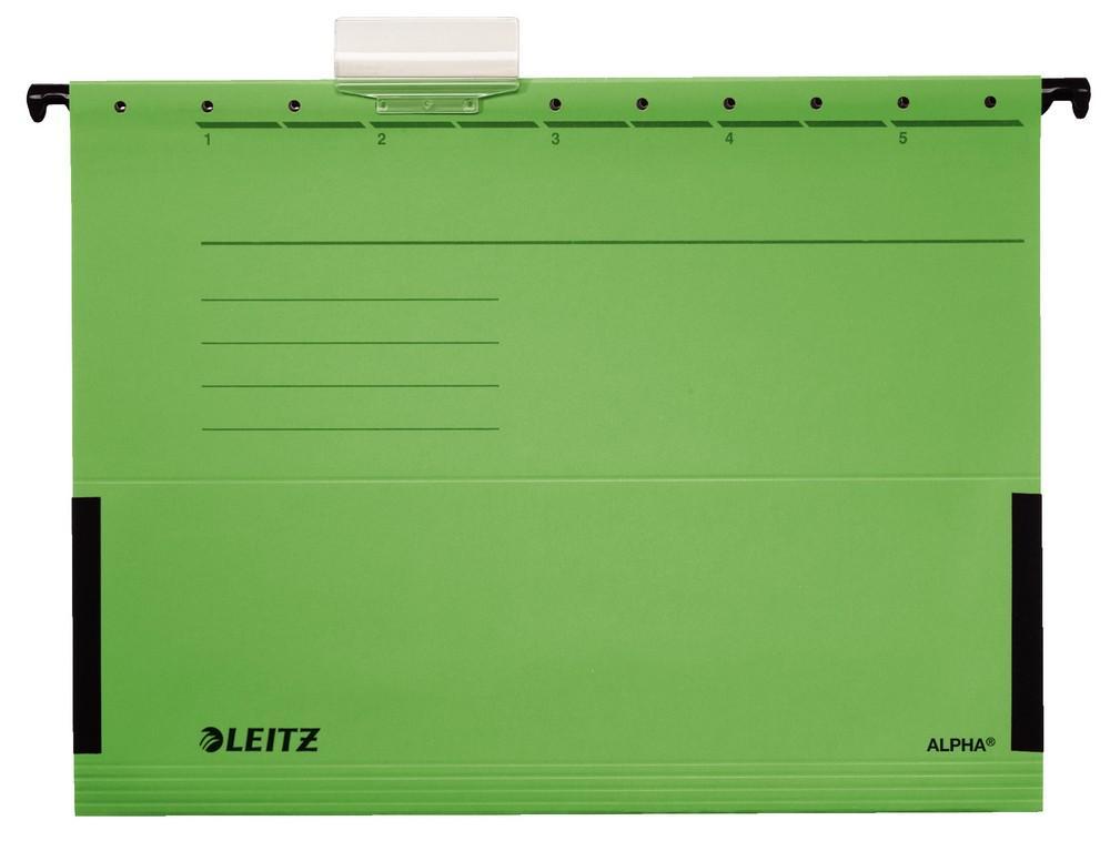 Leitz závěsné desky ALPHA s bočnicemi zelené