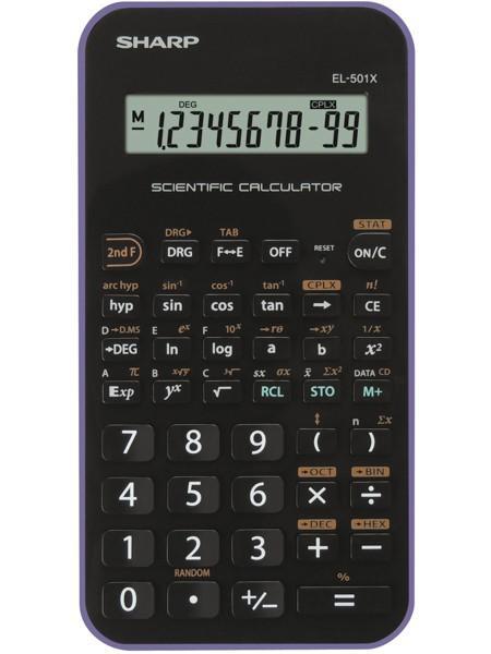 Sharp kalkulačka EL-501TVL školní / 10 míst fialová