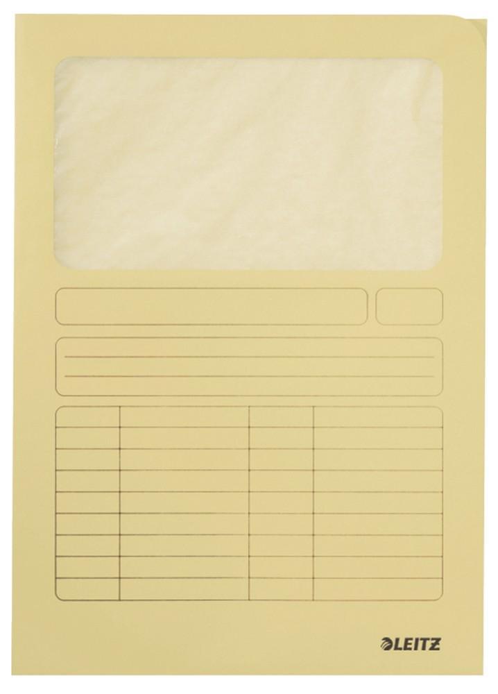 Leitz odkládací desky s okénkem žluté / 100 ks
