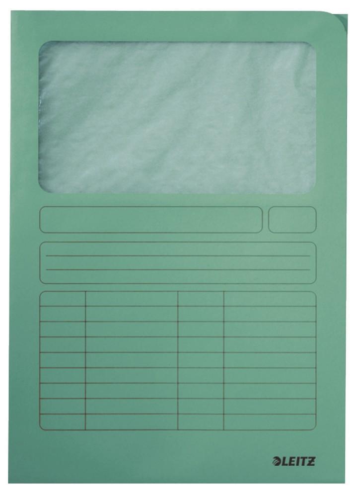 Leitz odkládací desky s okénkem zelené / 100 ks