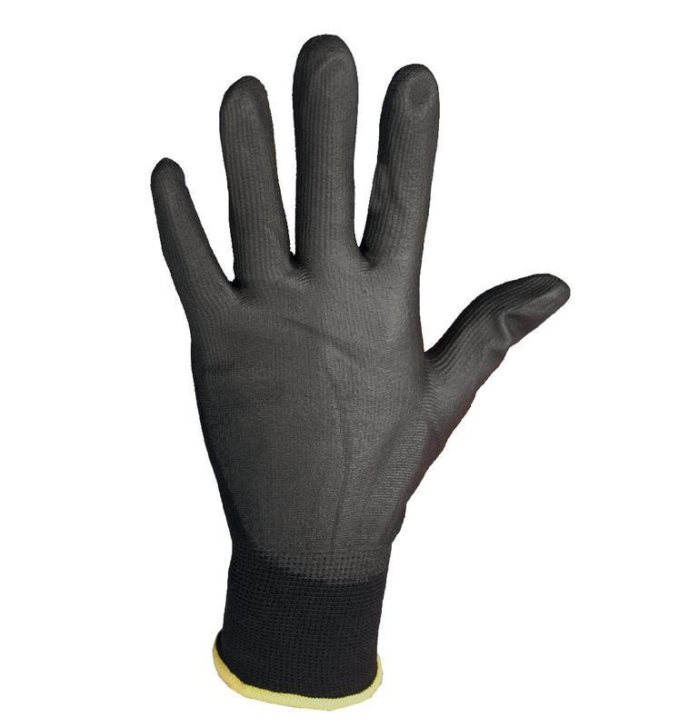 CXS rukavice BRITA BLACK, máčené v PU, černé vel. 7