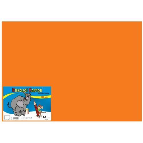 Karton kreslicí barevný A1 180g / 10l oranžový