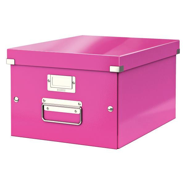 Leitz krabice CLICK & STORE WOW střední archivační, růžová