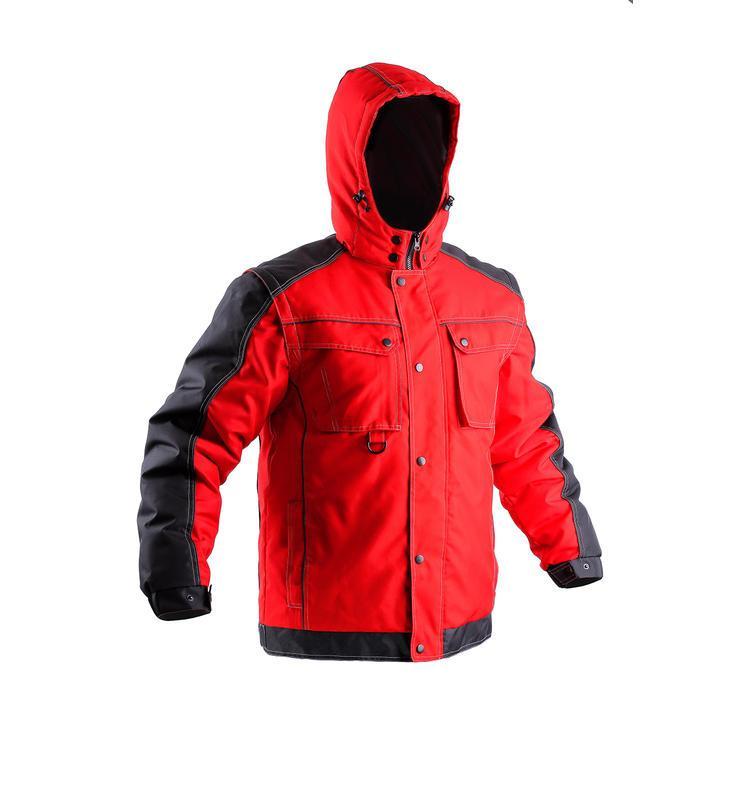 CXS bunda IRVINE, pánská, zimní, 2v1, červeno-černá vel. L