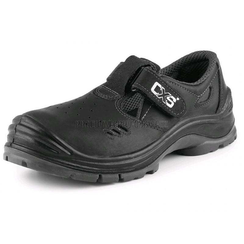 CXS obuv sandál SAFETY STEEL IRON S1, kožený, s ocel.špicí, černý vel. 43