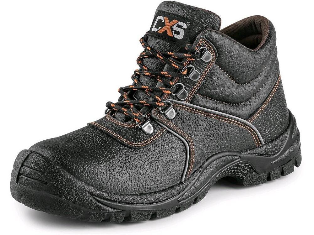 CXS obuv kotníková STONE MARBLE S3, kožená, s ocel.špicí, černá vel. 36