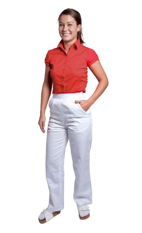CXS kalhoty DARJA, dámské, bílé, pevný pas vel. 48