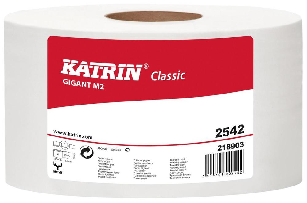 Katrin papír toaletní JUMBO Classic M 2 230 mm, 2-vrstvý, bílý / 6 ks