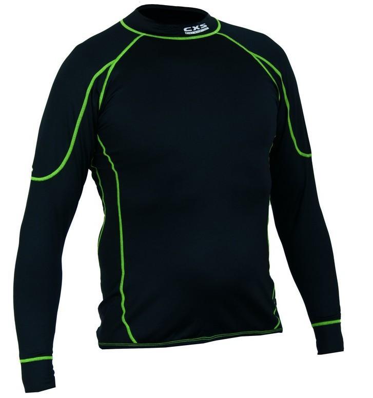 CXS tričko REWARD, pánské, dlouhý rukáv, hřejivé, černo-zelené vel. L
