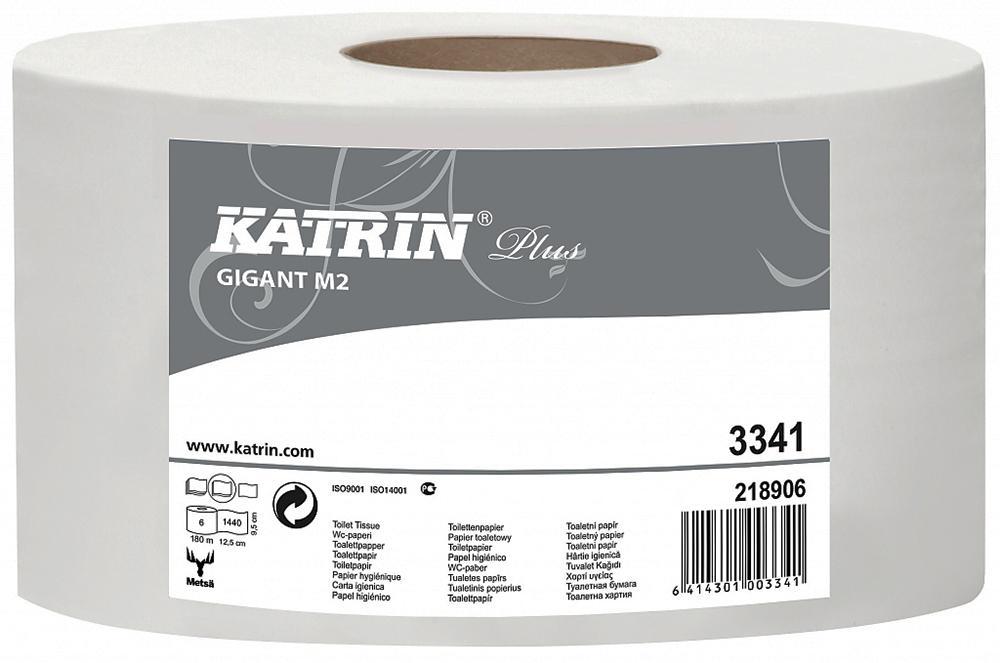 Katrin papír toaletní JUMBO Plus 230 mm,celulóza 2-vrstvý, bílý / 6 ks