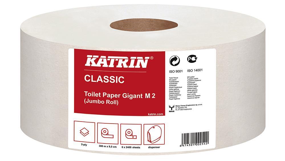 Katrin papír toaletní JUMBO Classic 180 mm, 2-vrstvý,12 ks, bílý