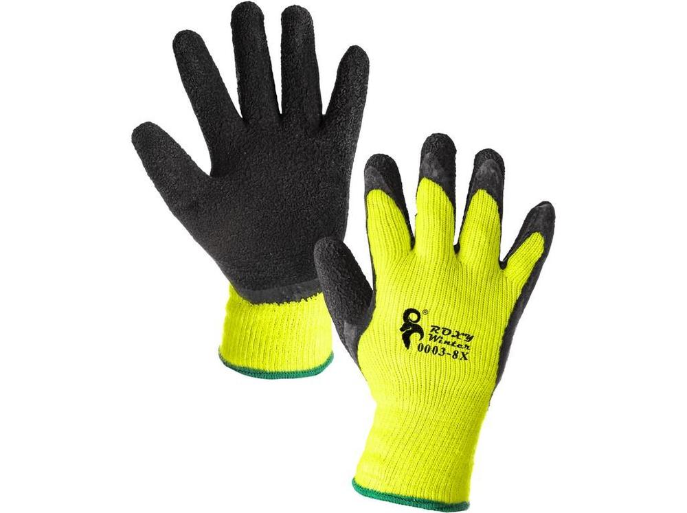 CXS rukavice ROXY WINTER, máčené v latexu, zimní, černo-žluté vel. 8