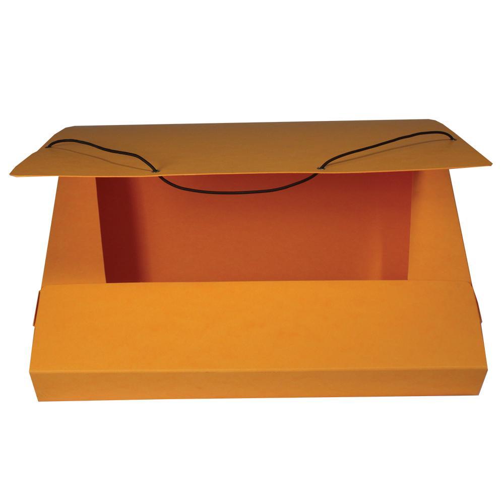 HIT OFFICE box na spisy s gumičkou prešpán oranžový
