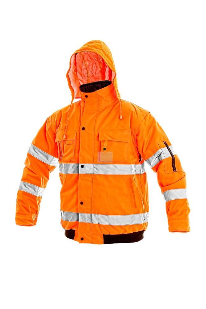 CXS bunda LEEDS, pánská, zimní, výstražná, oranžová vel. XL