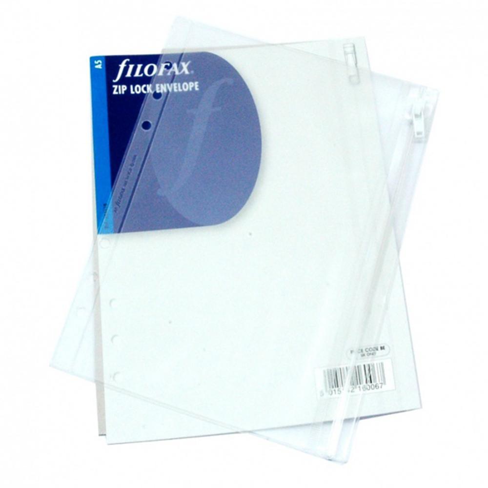 Filofax náhradní náplň do diáře A5 průhledná obálka se zipem