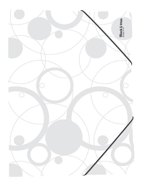 KARTON P+P desky s gumičkou BLACK & WHITE A4 bílé