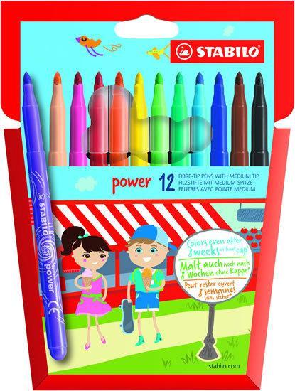 Vláknový fix STABILO power sada 12 ks