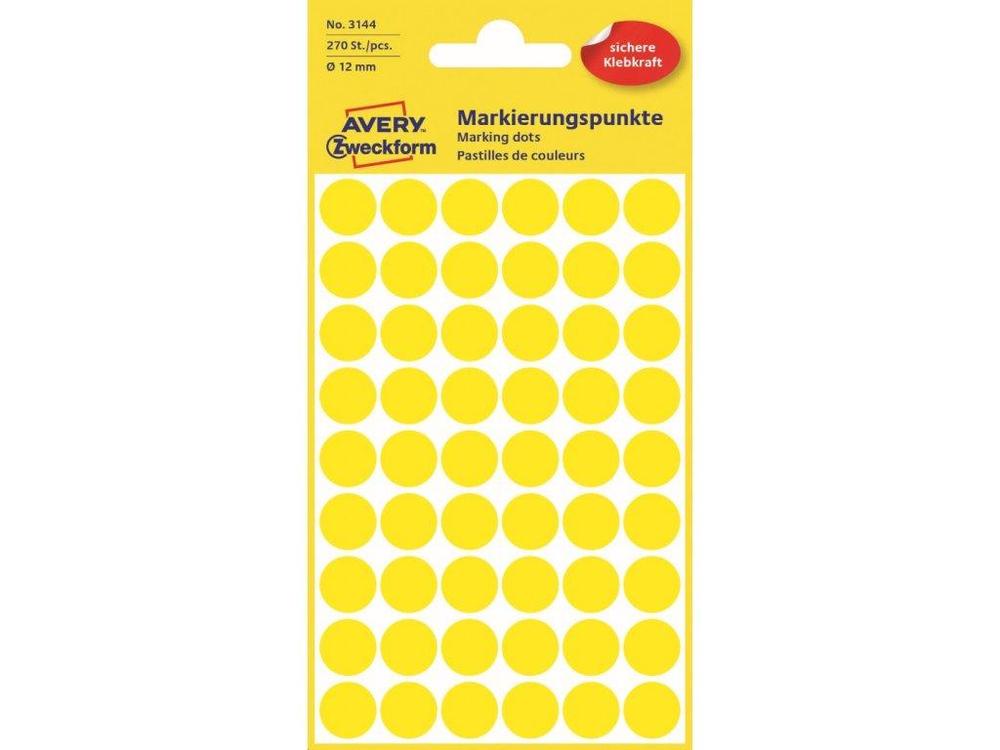 Etikety průměr 12 mm/270 ks žluté