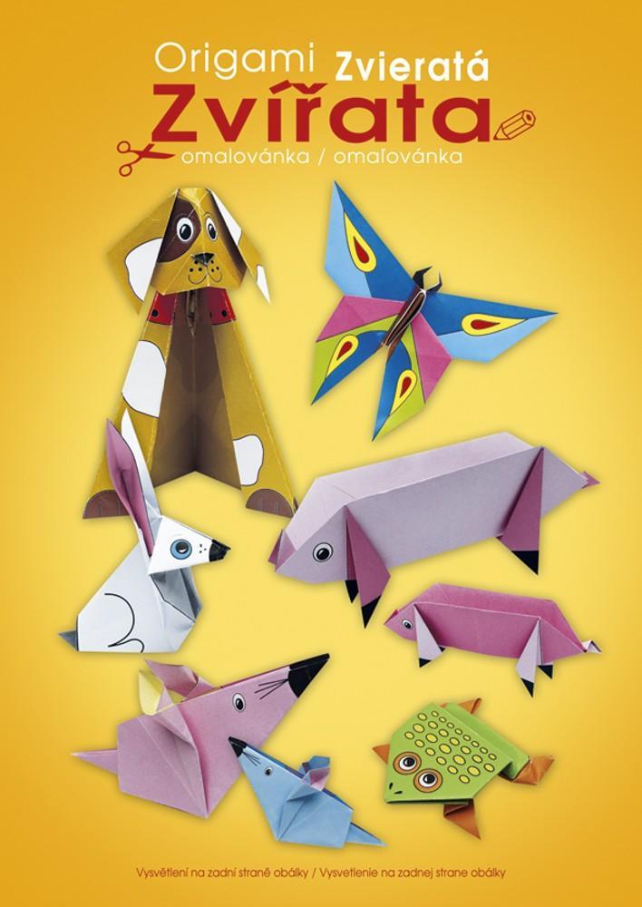 Baloušek Tisk origami A4 omalovánky s vystřihovánkami Zvířátka