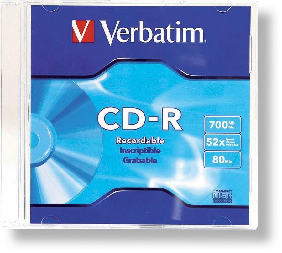 CD -R VERBATIM jewel box, 52x, 1 ks