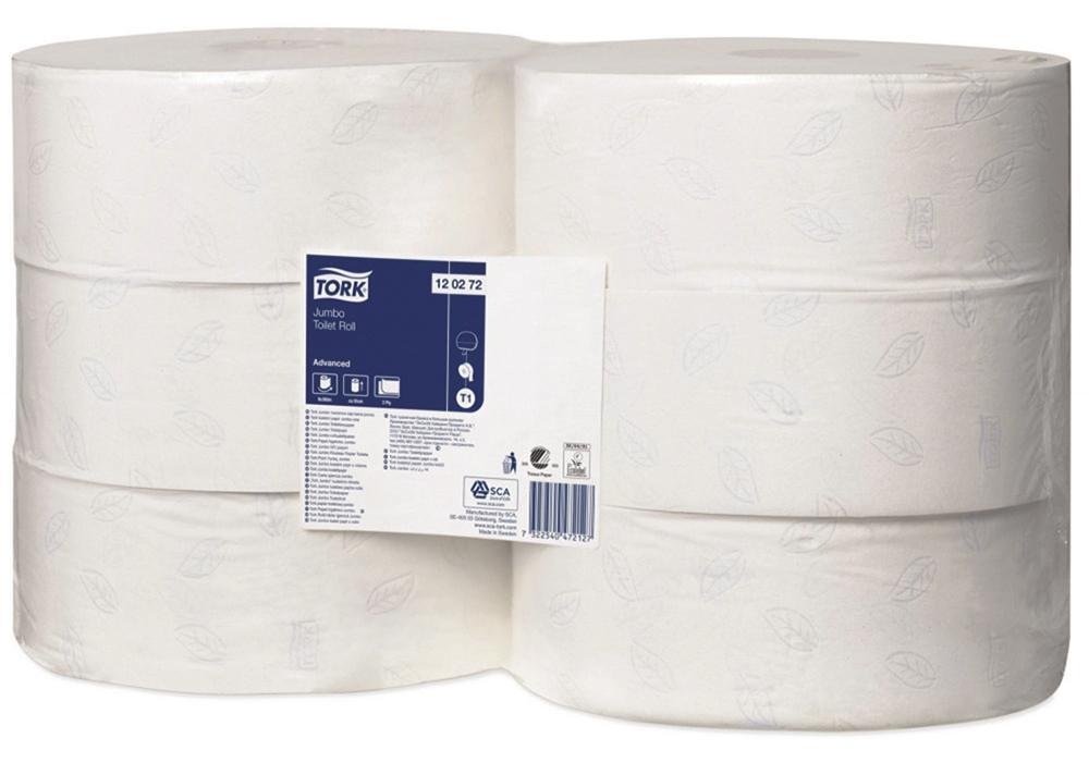 Tork papír toaletní Advanced Jumbo 2-vrstvý, pr.26 cm, bílý rec., 6 ks
