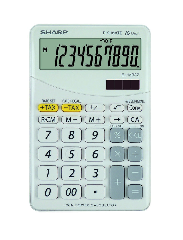 Sharp kalkulačka EL332B WH stolní / 10 míst bílá