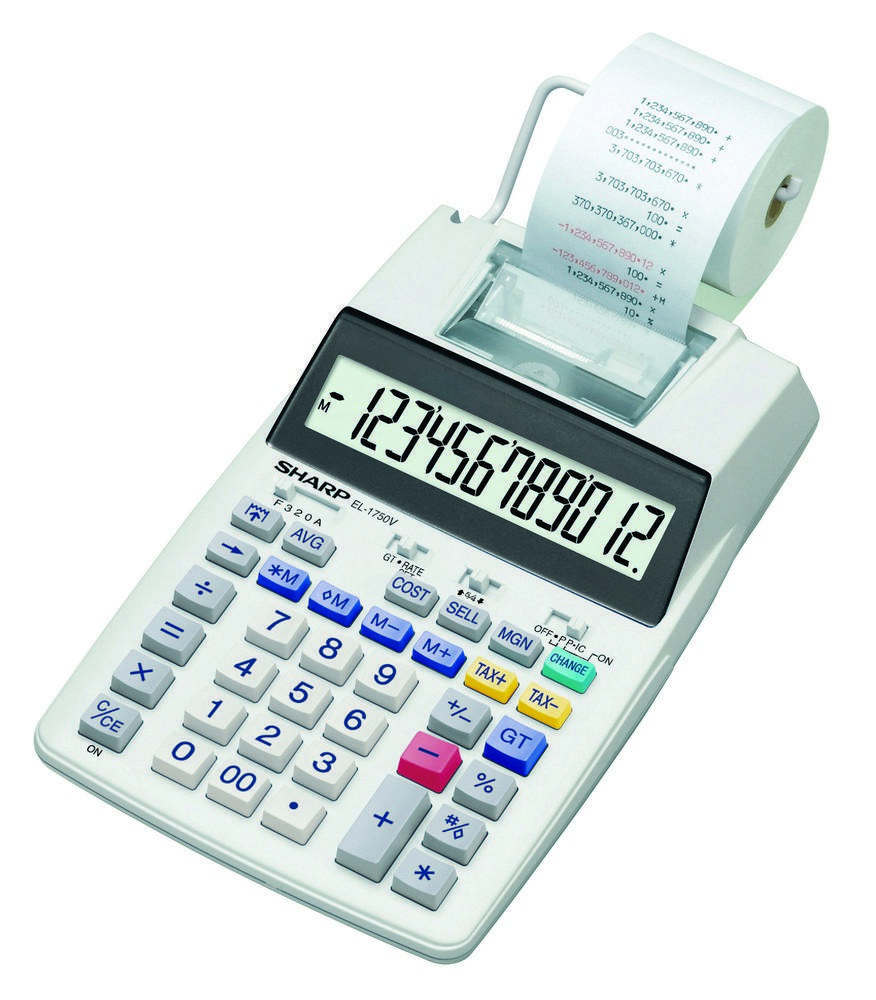 Sharp kalkulačka EL1750V s tiskem / 12 míst