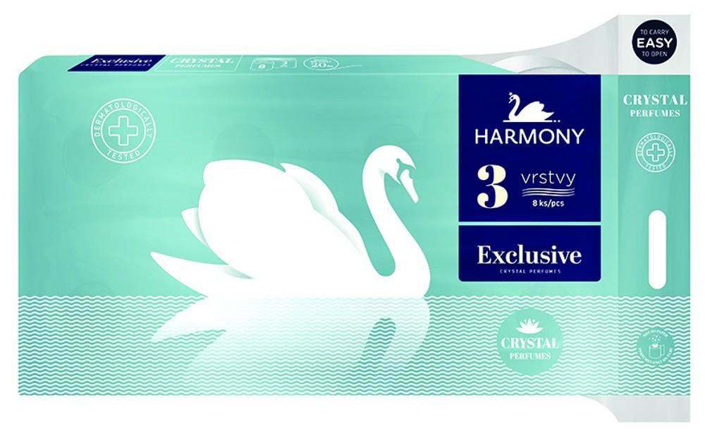 Harmony papír toaletní Exclusive Crystal parfums 3-vrstvý / 8 ks