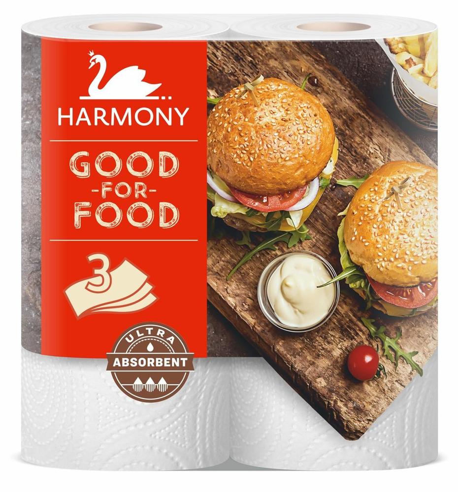 Harmony papírová utěrka v roli Good For Food Burger 3-vrstvá, 2 x 16,5 m / 2 ks
