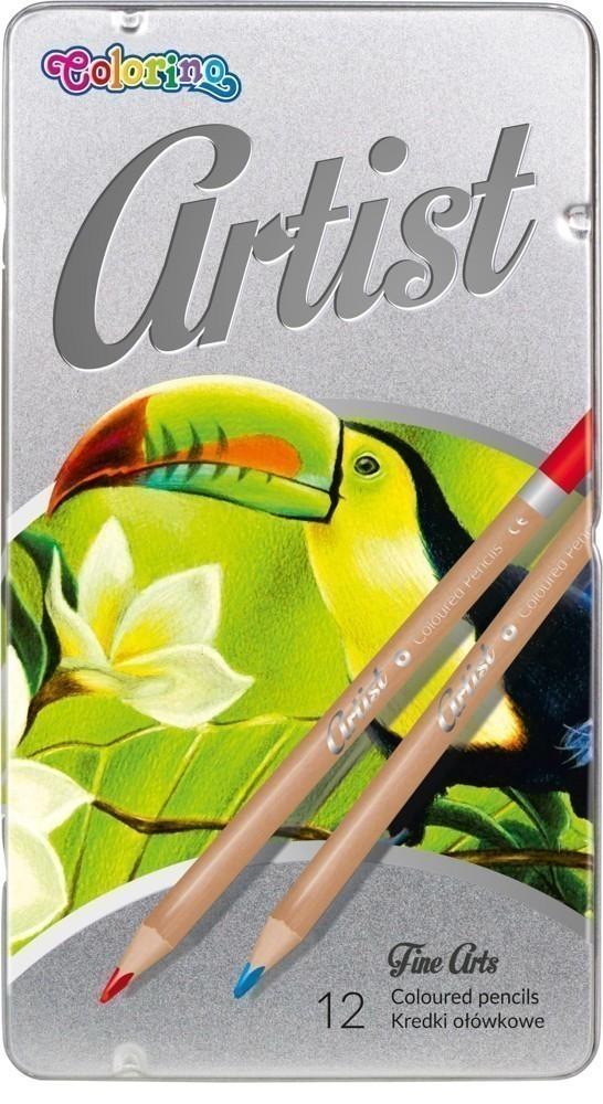 Colorino pastelky kulaté Artist v kovovém boxu 12 ks