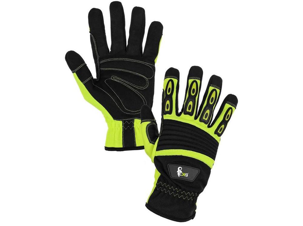 CXS rukavice YEMA, kombinovaná, černo-žluté vel. 9