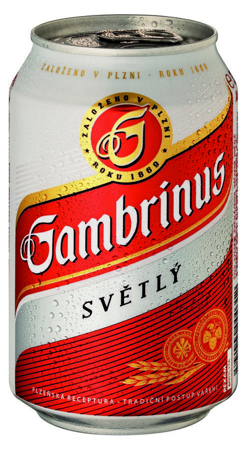 Pivo Gambrinus 10° 0,33 l plech