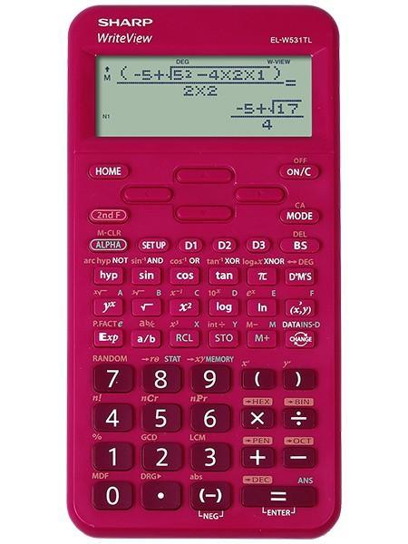Sharp kalkulačka EL-W531TL školní / 16 míst červená