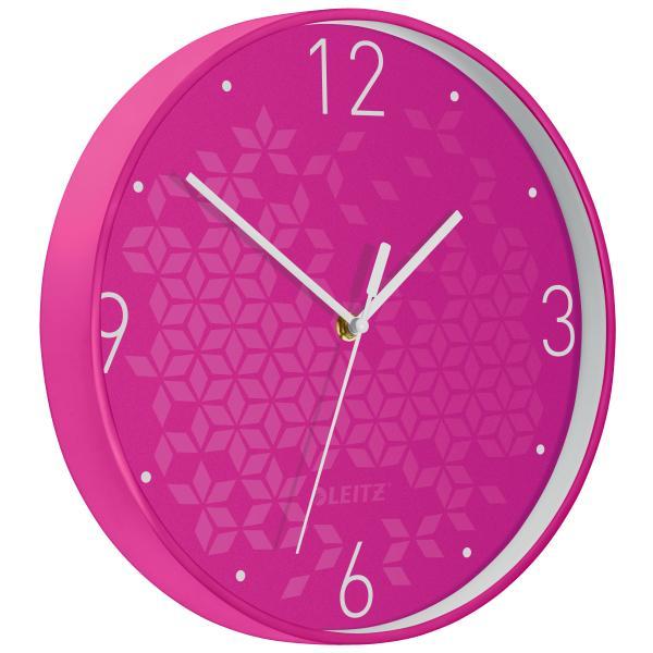 Leitz hodiny nástěnné WOW růžové