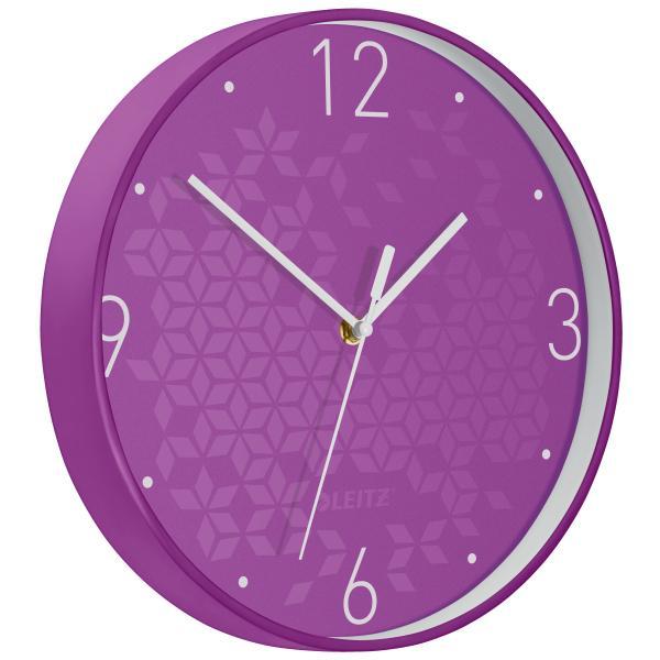Leitz hodiny nástěnné WOW purpurové