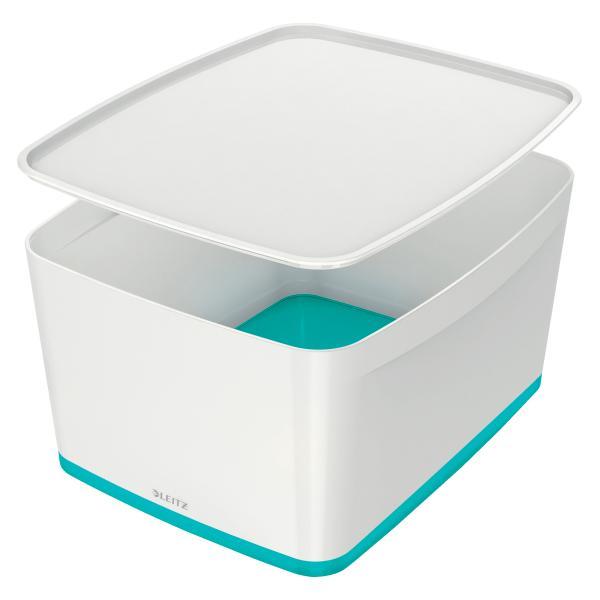 Leitz box úložný s víkem MyBox M bílý/ledově modrý