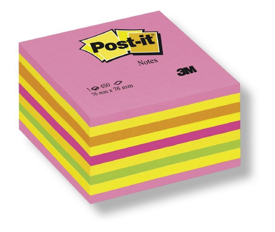 Post-it blok samolepicí 76 x 76 mm růžový neon