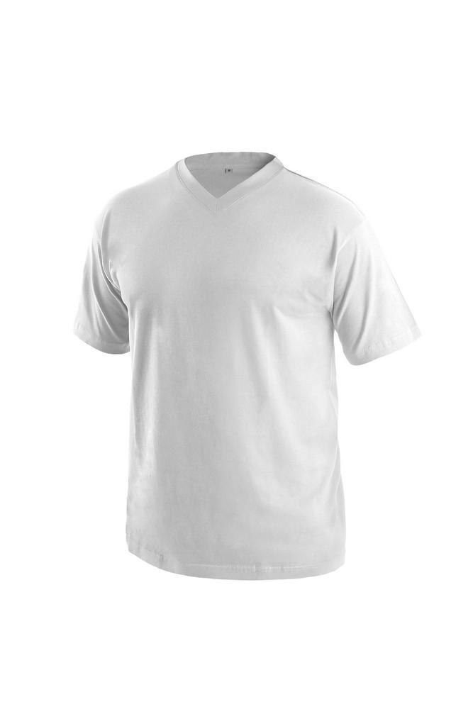 Tričko DALTON, výstřih do V, bílé, barva 100 