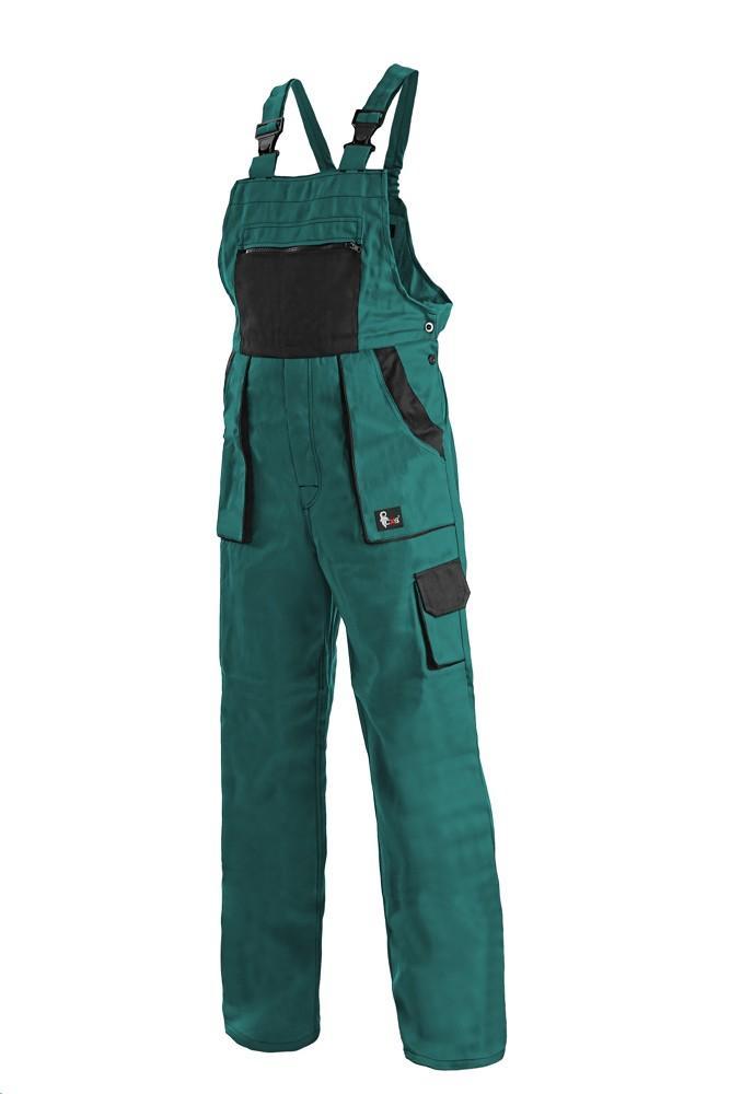 Kalhoty LUXY SABINA, dámské, s laclem, zeleno-černé 