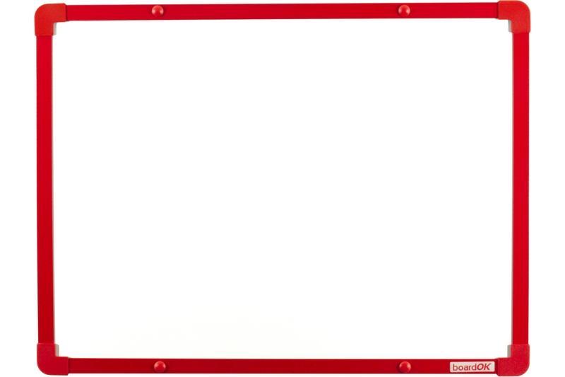 boardOK lakovaná tabule na fixy s červeným rámem 60x45 cm