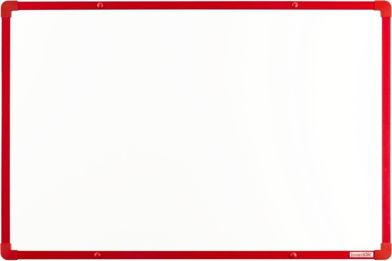 boardOK magnetická lakovaná tabule na fixy s červeným rámem 60x90 cm