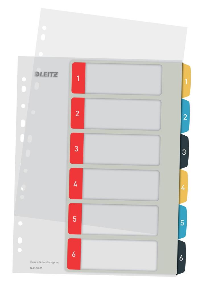 Leitz celoplastové rejstříky Cosy A4 popisovatelné na počítači 1-6