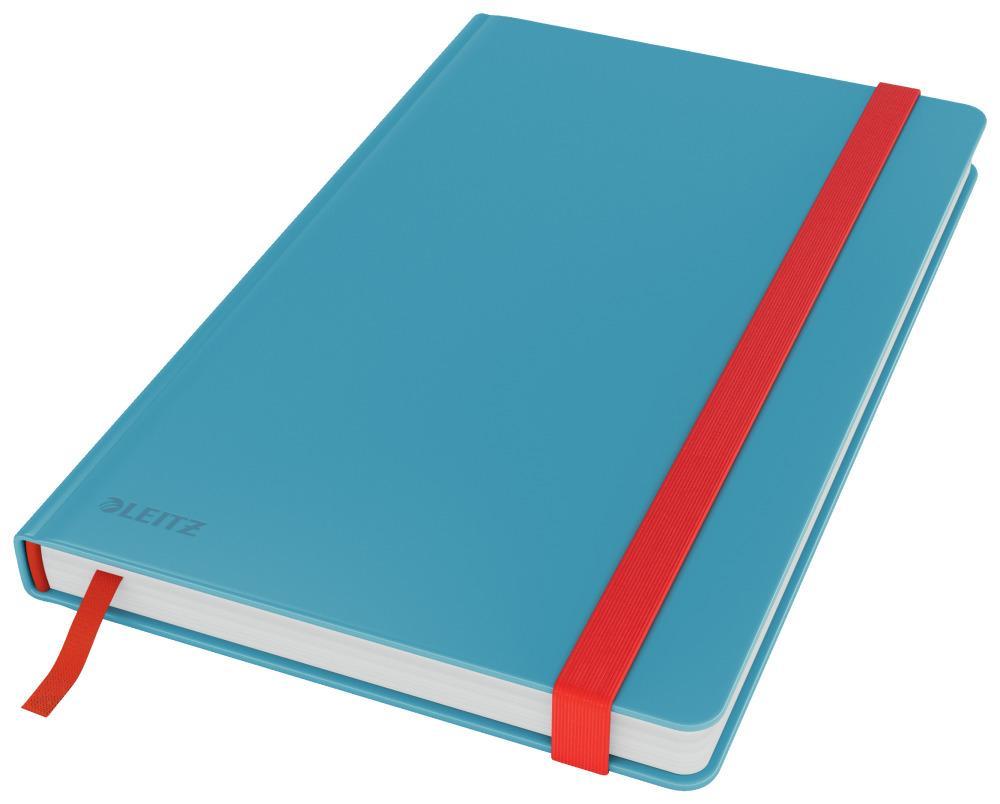 Leitz zápisník Cosy A5 s tvrdými hebkými deskami, linkovaný klidná modrá