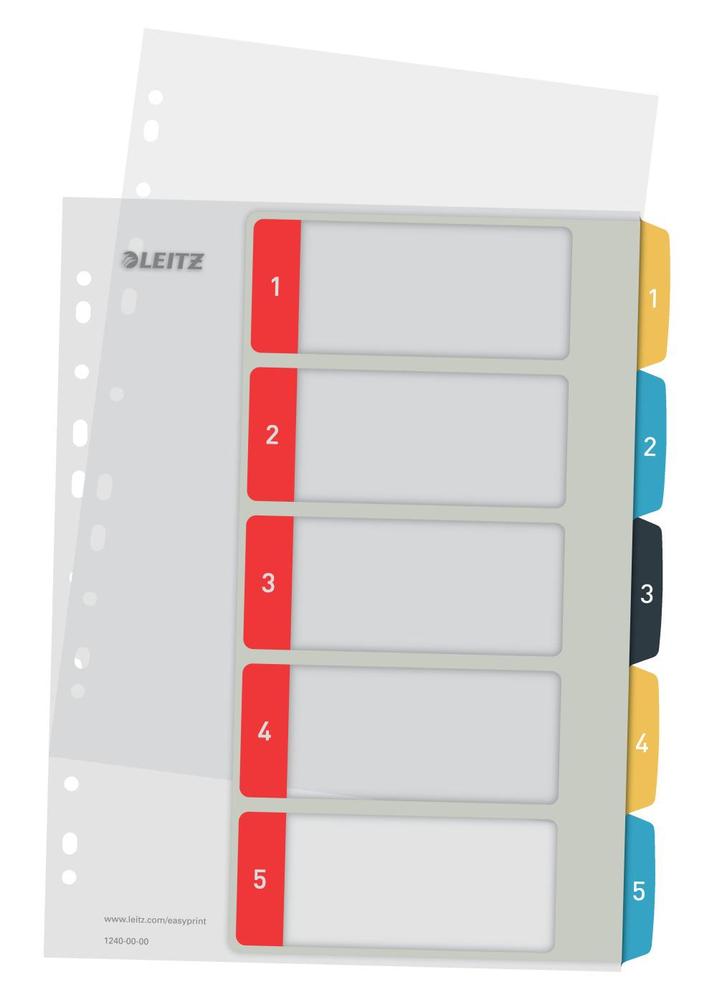Leitz celoplastové rejstříky Cosy A4 popisovatelné na počítači 1-5