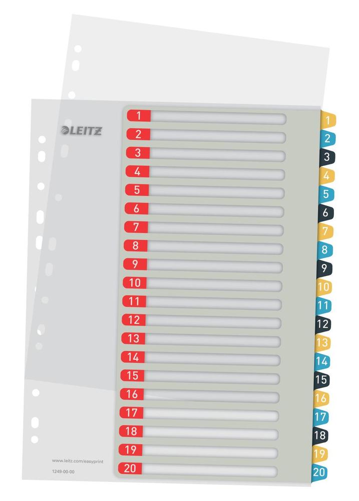 Leitz celoplastové rejstříky Cosy A4 popisovatelné na počítači 1-20