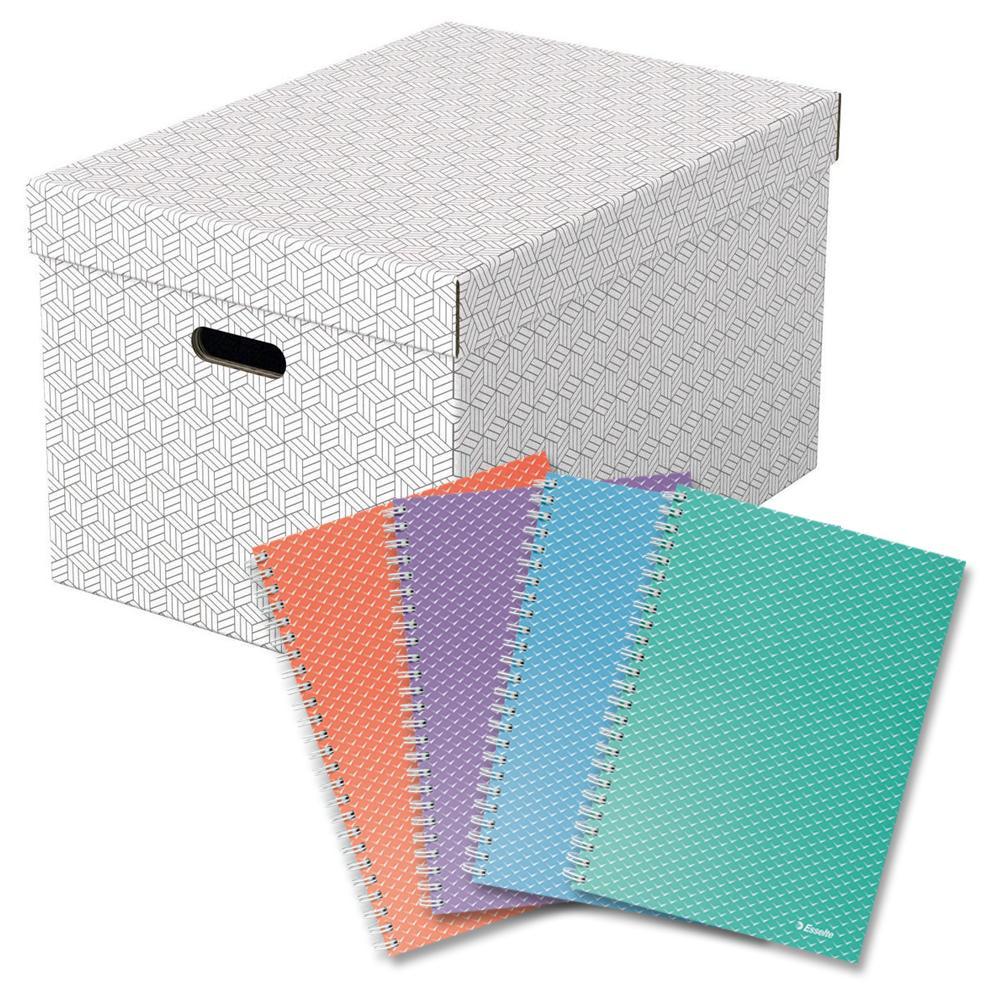 Esselte box úložný Home velký, bílý, 2 x sada 3 ks + blok Colour Breeze