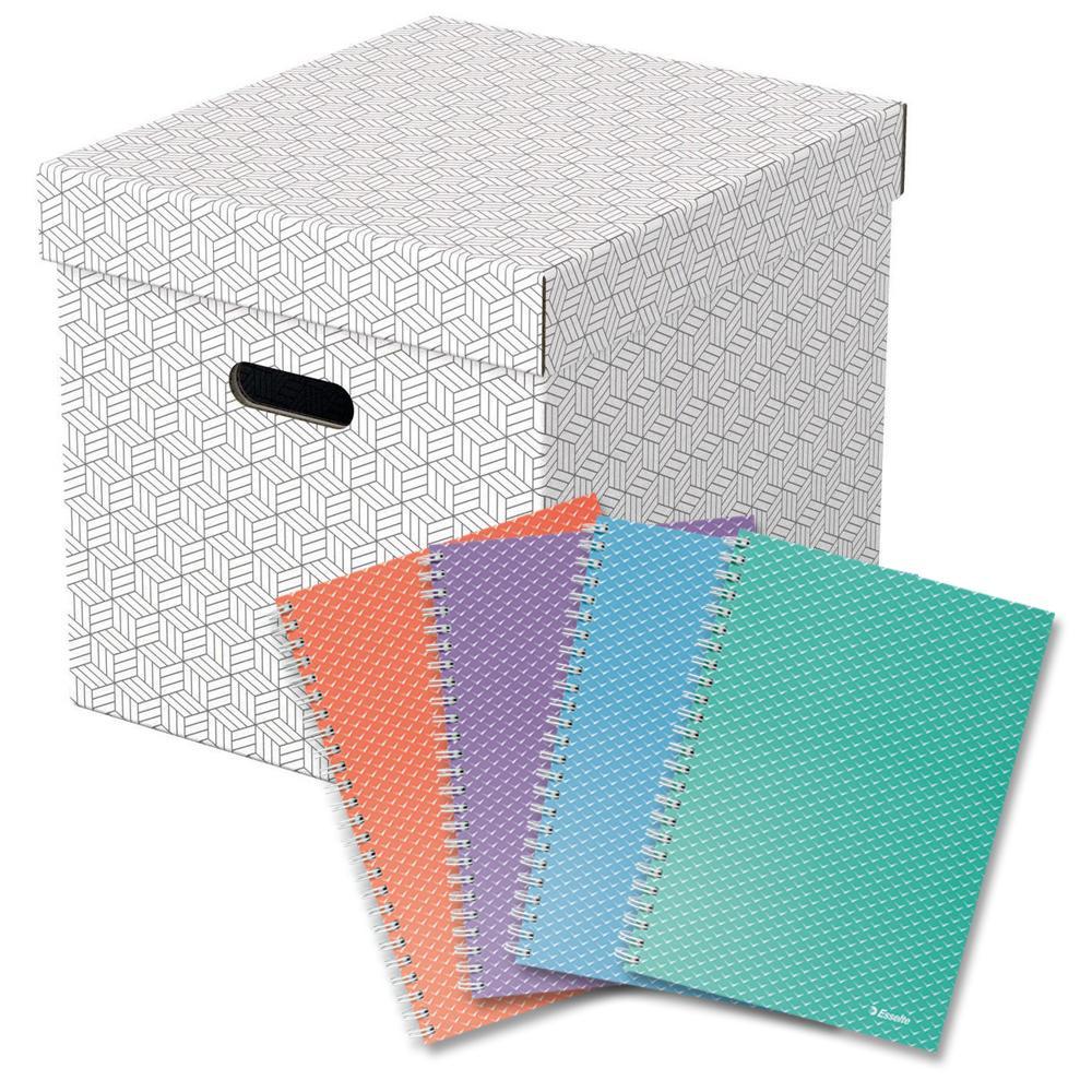 Esselte box úložný Home krychlový, bílý, 2 x sada 3 ks + blok Colour Breeze