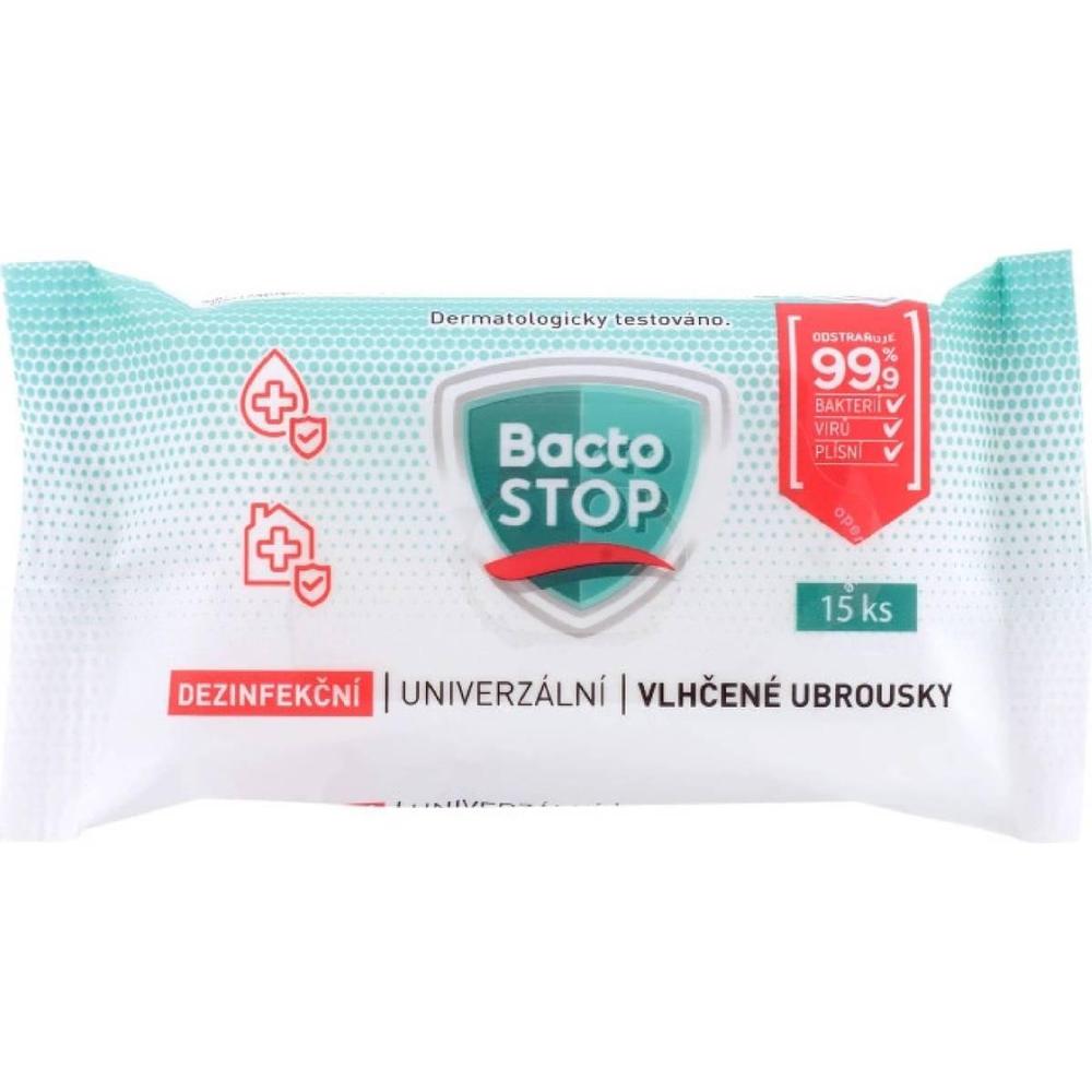 Ubrousky vlhčené dezinfekční Bactostop 15 ks