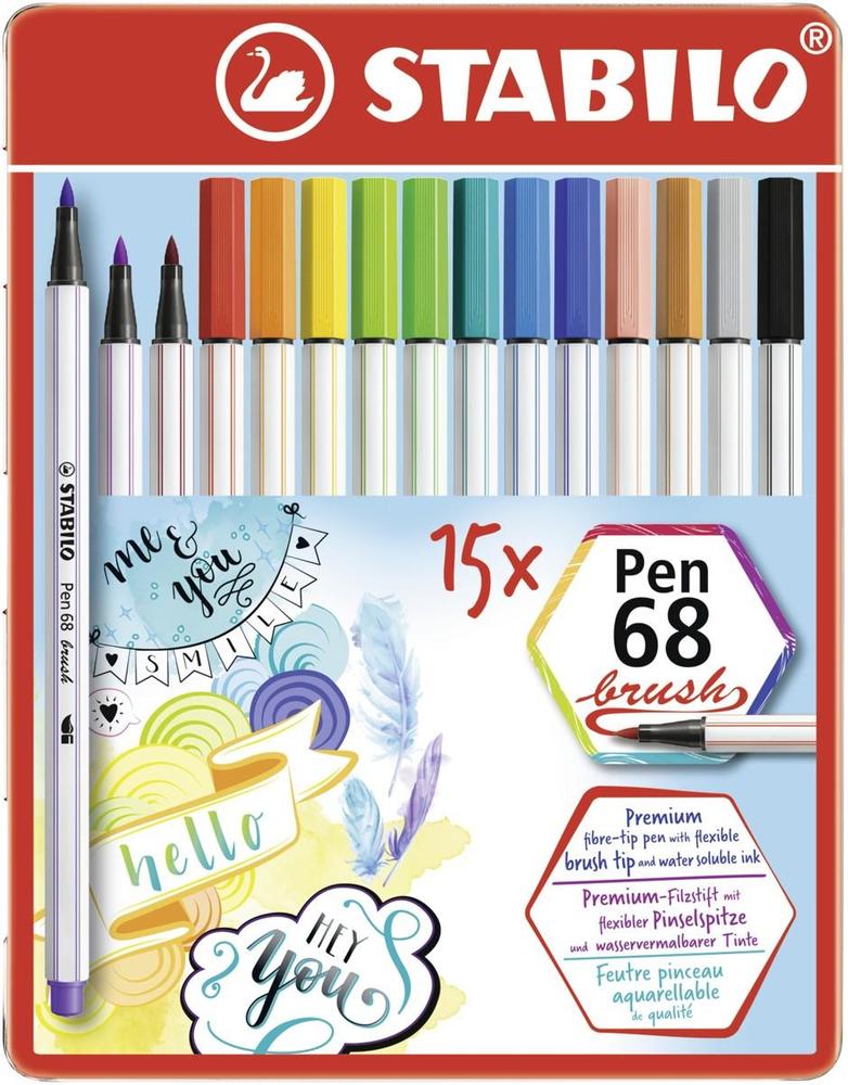 Stabilo popisovač Pen 68 brush 15 barev